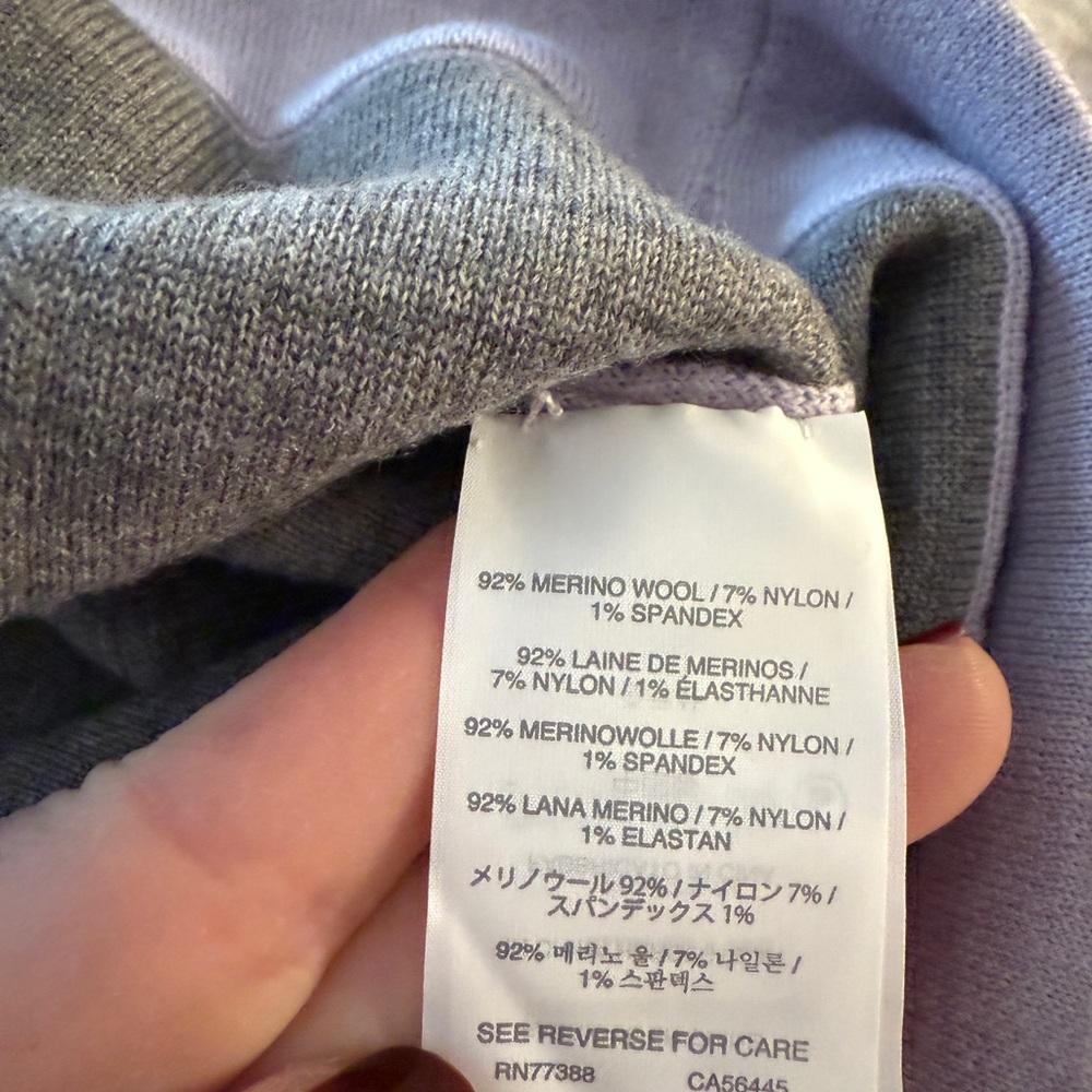 J. Crew Collection Merino Wool Raglan Sweatshirt Style Sweater S Lavender - Picture 7 of 9